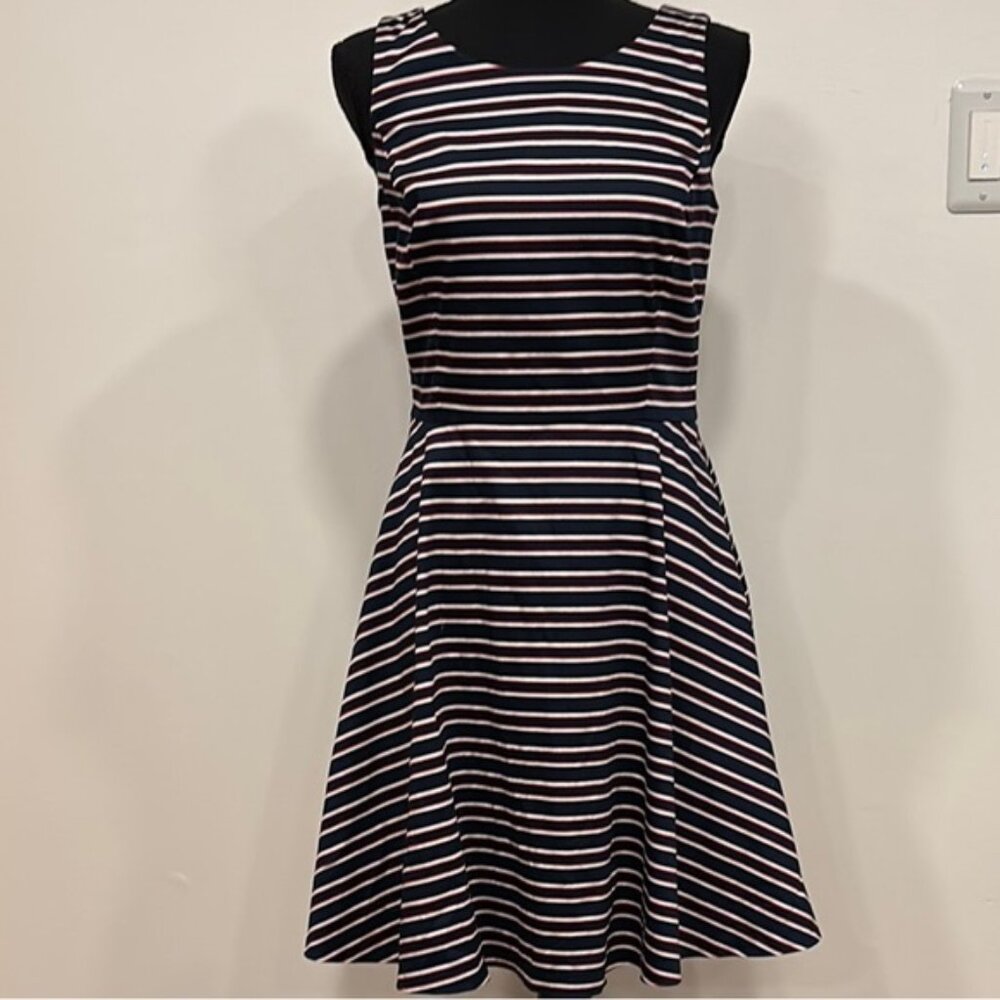 TOMMY HILFIGER striped skater flare dress 2 Independence Day red, white, blue!